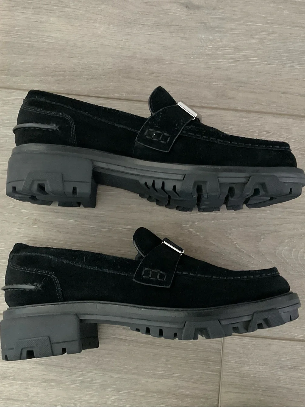 RAG & BONE  Shiloh 2.0 Loafers Lug Sole Black Suede